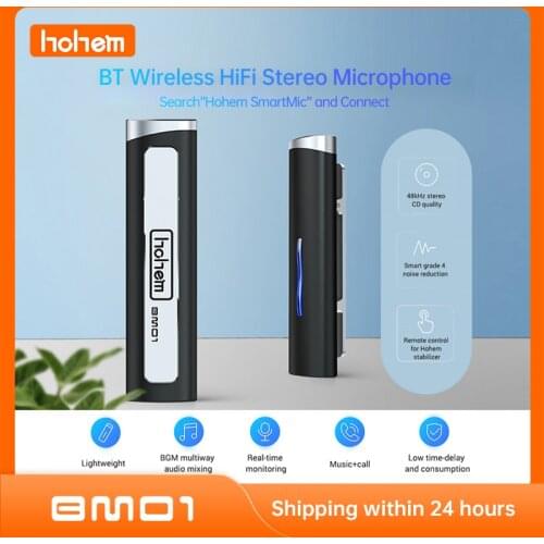 Hohem BM01 Wireless Lavalier Microphone with Wind Muff Caps for Vlog Shooting Interview Live Broadcast MV Shooting Microphone
