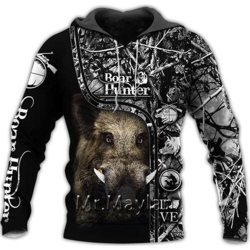 New Boar Hunter 3D Printed Jacket Men/Women Harajuku Hoodie Unisex Casual Streetwear Sweatshirt Pullover sudadera hombre D289