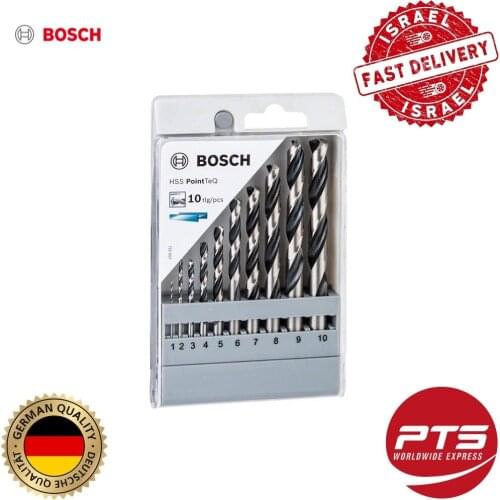 Original Genuine Bosch PointTeQ Hss Twist Drill Bit Set 10 Pcs 1-10mm Professional Metalworking Hand Tool Accessories for Drill