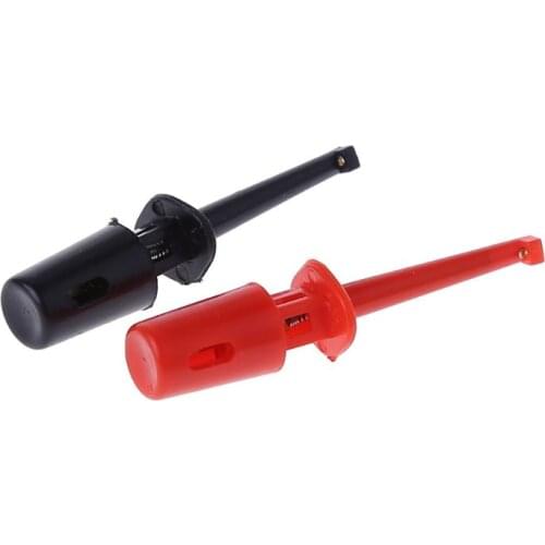 New 1 Pair Single Hook Clip Test Probe Lead Wire Mini Grabber Kit For Multimeter Y5GD