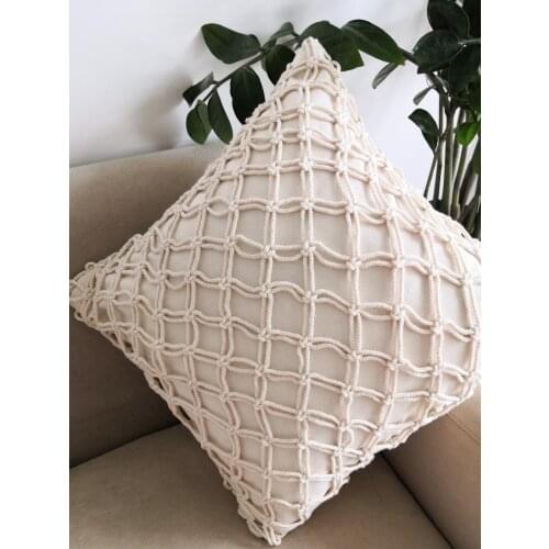 MOMS YARD New Macrame Handmade Cotton Thread Pillowcase Bohemia Moroccan Sofa Cushion Cover Decorative Pillowcase High-end Gift