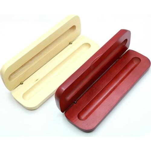 1 pcs Mahogany Retro High-grade Wooden Gift Box Ballpoint Roller Box Environmental Protection Pencil Case Two Colors