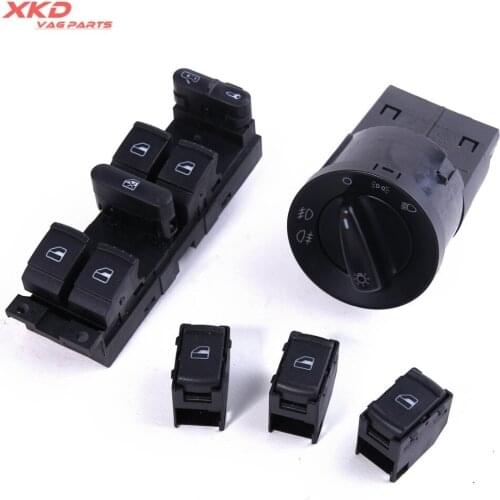 New 5Pcs Headlight Window Door Lock Switch For Golf Je tta Passat 1C0 941 531 A 1J4 959 857 D 3B0 959 855 B
