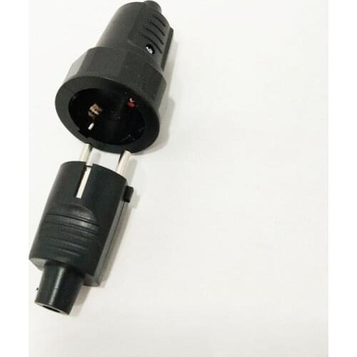 Rewirable European Plug 250V 16A Industrial DIY Rewire Plug and Socket With Grounded Pole