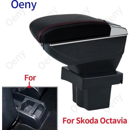 For Skoda Octavia Armrest box For Skoda Yeti Mk2 2005-2012 Car Armrest Retrofit parts Storage box car accessories USB