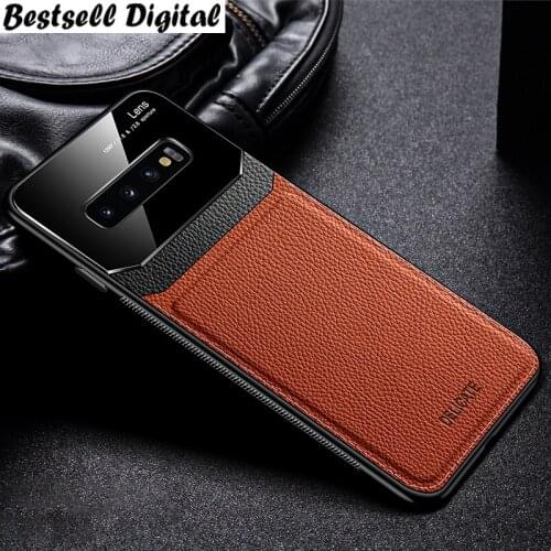 Shockproof Case for Samsung Galaxy S10 Plus S10e S9 S8 Leather Mirror Glass Phone Cover For Samsung Note 10 Plus 9 M30S