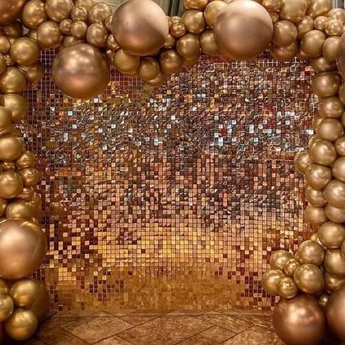 Rose Gold Mirror Birthday Photo Party Shimmerwall Customize Clear Grid Clip Type Shiny sequin Cotton Candy Shimmer Wall Backdrop