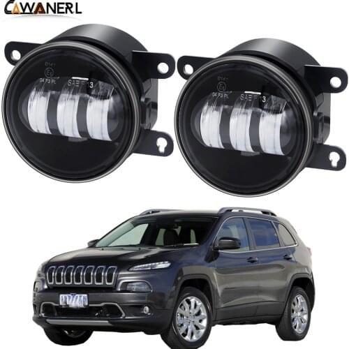 LED Fog Light For Jeep Cherokee KL 2014 2015 2016 Car Front Bumper Fog Lamp DRL Amber White 30W 4000LM 12V