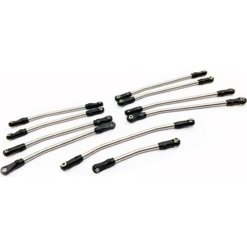 Titanium Steering Links with Plastic Tie Rods Ends for 1/10 Axial SCX10 II 90046 90047 90075 Cherokee RC Crawler Car Parts