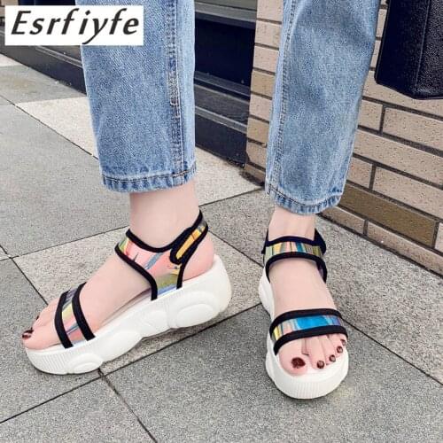 ESRFIYFE 2019 New Summer Fashion Shoes Women Open-toed Leisure Sandals Comfortable Platform Shoes Outdoor Work Shoes Size 34-46