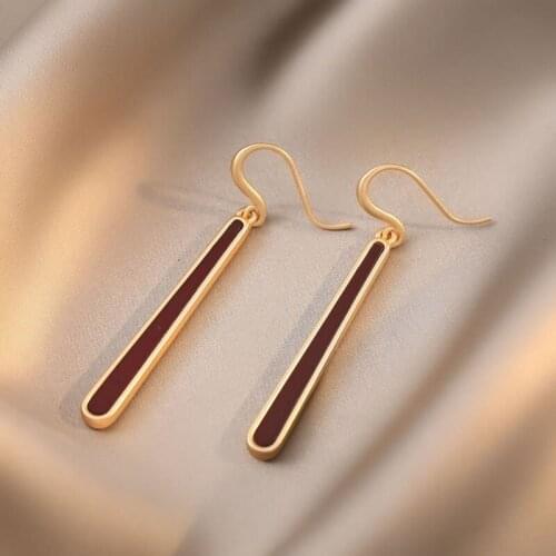 Woman Earring Trend Punk Long Tassel Red Blue Pendent Female Minimalist Geometric Vintage Temperament Women Jewelry Earrings