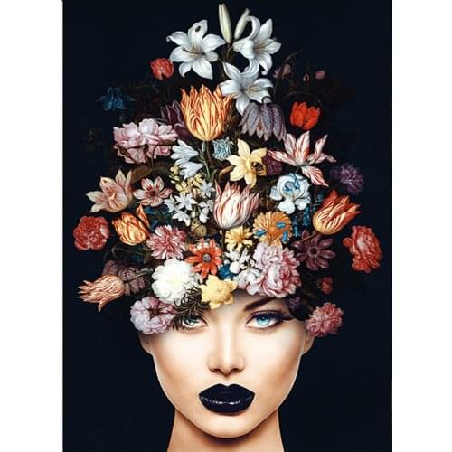 Woman Flower Diamond Painting 5D Full Square Round Europe beauty Diamond Rhinestone Embroidery Crystal Cross Stitch Mosaic A550