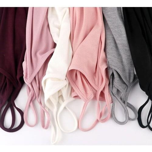 Suspender vest womens white bottoming shirt short small vest suspender SHIRT COTTON slim rib cotton suspender vest woman