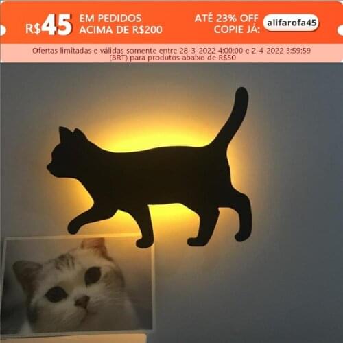 Sound Control Shadow Light Led Projection Light Cat Wall Light For Kids Room Home Decor Pattern Sound