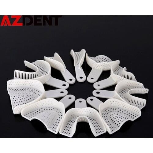 10Pcs/set Dental Impression Plastic Trays Mesh Shape Teeth Holder Metal Materials Plastic Oral Tools Supply for Dentistry Tools