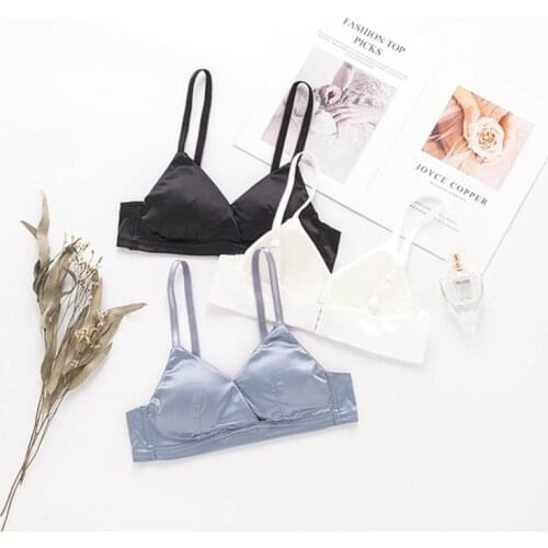 Birdsky, 2pcs mulberry pure silk Women thin bra push up top breast bras wire rimless, 3 colors. OR-67