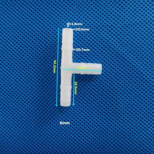 6mm Plastic Pipe Fitting Pagoda Barbed Equal 3 Way Tee Type Hose Connector Tube Joint for Garden