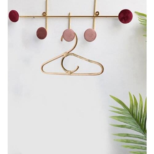 6Pcs Rattan Clothes Hanger Nordic Style Kids Garments Organizer Rack Children Hanger Kids Room Decor Hangers for Clothes
