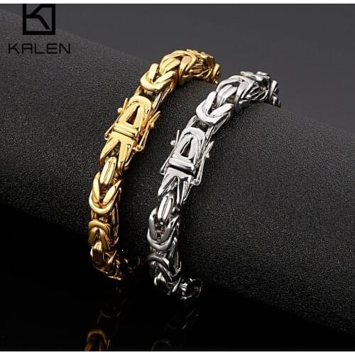 8mm Stainless Steel King Chain Bracelet Mens jewellery Handmade Casting Bracelets