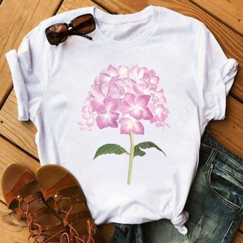 Designed Graphic Cartoon Printing White T shirts Womens Casual T-shirts Summer Short-sleeved Female Tops O Neck