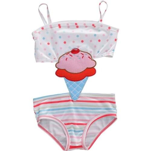 Little Girls´ Embroidered One Piece Swimsuits Toddler Kids Fashion Cute Pattern One-piece Bathing Suits