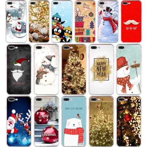 266H happy New Year merry Christmas Tree Snow Flakes 02 Soft TPU Silicone Cover Case For Apple iPhone 6 6s 7 8 plus Case