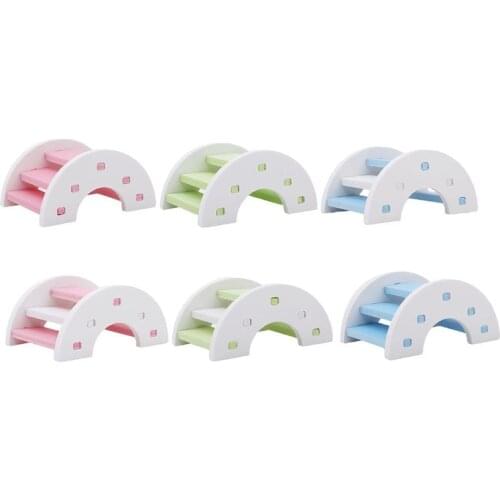 Hamster Ladder Rainbow Bridge Pet Toys Wooden Bridge Hanging Toys Small Animals Cage Accessories Hamster Seesaw Ladder Rainbow
