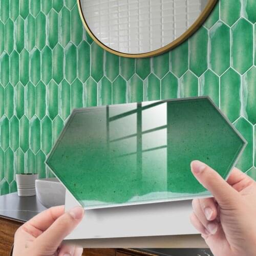 House Decoration 3D PVC Wall Stickers Paper Brick Stone Wallpaper DIY Green Diamond Self Adhesive Home Decor Sticker Living Room