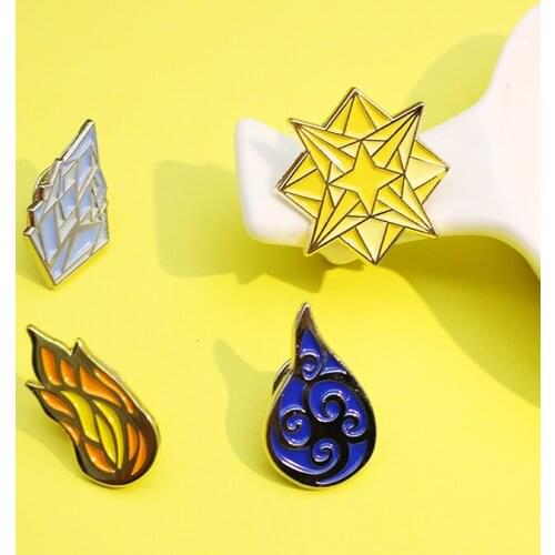 Stars flame iceberg auspicious clouds Metal alloy Enamel Brooch Totems sign Lapel Pin Backpack Jackets Badge jewelry Gifts