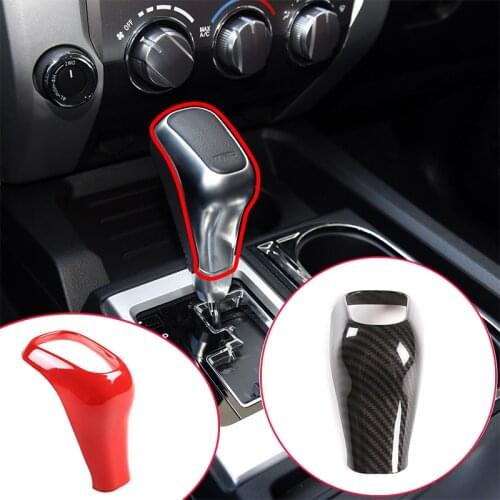 ABS Car Styling Gear Shift Head Cover for Toyota Tundra 2014-2020 Carbon Fiber Pattern/Red Car Interior Accessories 2 styles