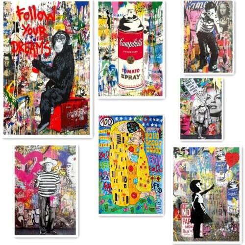 Graffiti Art Follow Your Dreams Street Wall Abstract Pop Art Canvas Painting Posters and Prints Wall Art Pictures for Home Decor