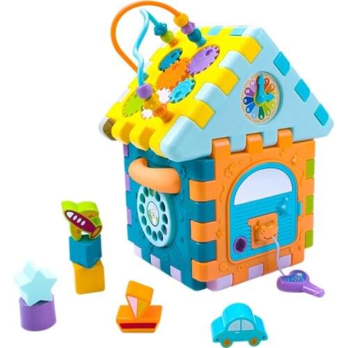 Assembled Fun House Toys Musical Hand Drum Nine-Hedron Toy with Sound and Music Graphics Matching Phone Simulation Toy