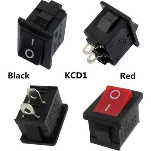 2pcs 10*15mm 2PIN ON/OFF Boat Rocker Switch KCD1 3A 250VAC/6A 125VAC Push Button Switch