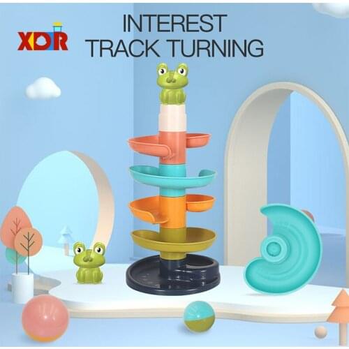 Marble Run Bricks Fun Rotating Track Building Blocks Jenga Educational Toys For Childrens Birthday Gifts Maze Ball Roll