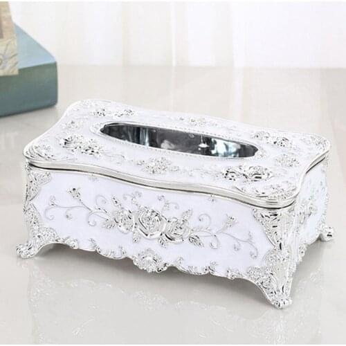 Retro Storage Tissue Box Paper Napkin Holder Dispenser Organizer Rose Tissue Box for Living Rooms Restaurants