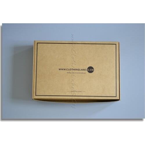 Kraft paper box or gift paper box, custom design, hot stamping color, packages for clothing labels and tags, garment accessories