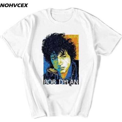 Summer Men Brand Fashion Printed T-Shirt Male Top Quality 100% Cotton bob dylan Printed Men T Shirt