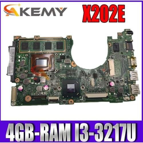 X201E X202E Laptop motherboard For Asus X202E X201E S200E X201EP Original Notebook mainboard With 4GB-RAM I3-3217U CPU 100% Test