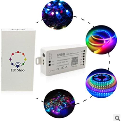 LED Wifi SP108E Magic Controller WS2812B WS2813 Etc LED Strip Module Light Smart APP Wireless Control IOS 10/Android 4.4 DC5-24V