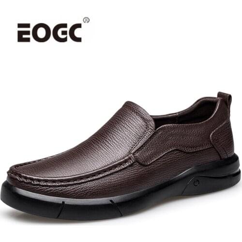 Genuine Leather Men Casual Shoes Soft Anti-slip Loafers Moccasins Quality Men Flats Breathable Slip On Male Driving Shoes Men