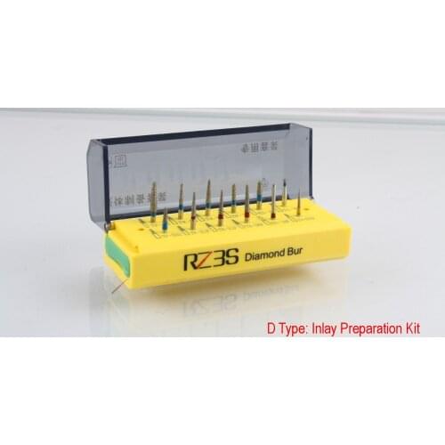 12pcs/set Dental Diamond Bur FG 1.6mm For Inlay Preparation Bur Kit dentist clinic