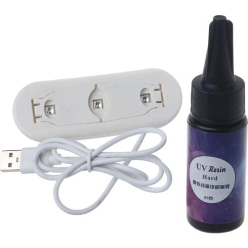 25 g LED UV Resin & 6 W UV LED Lamp Dryer Kit Resin Mold Hard For Jewelry Making F3MD