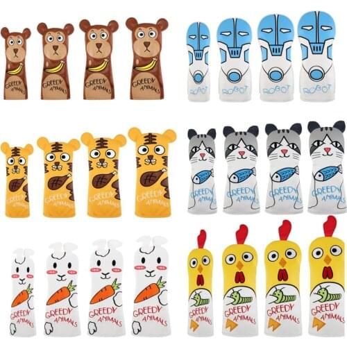 Set of 4 Waterproof Golf Wood Head Cover Animals No. 1 3 5 UT Driver Headcover Golf Woods Headcover Protector Guard Accessories