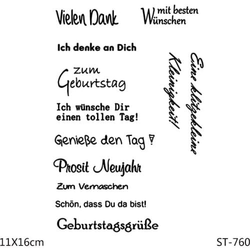 AZSG German phrase Clear Stamps/Seals For DIY Scrapbooking/Card Making/Album Decorative Silicone Stamp Crafts