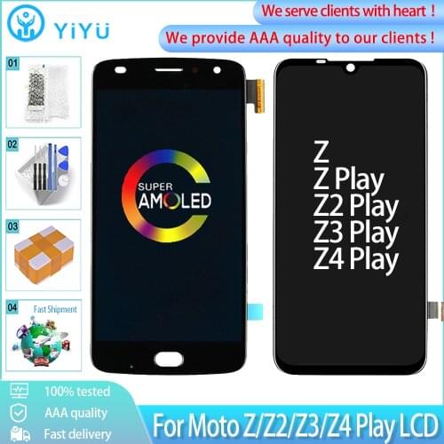 Original For Motorola Moto Z Z2 Z3 Z4 Play LCD Display Touch Screen Digitizer Replacement Prats For Motorola Moto One Zoom LCD
