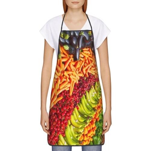 Vegetables (5) Kitchen oil resistant wreath Bbq King kitchen aprons women Man For baking accessories 72*52cm