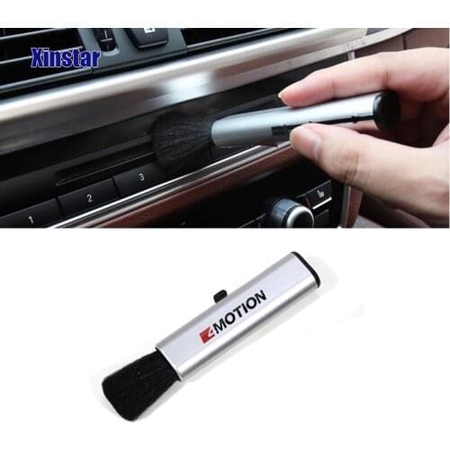Plastic 4motion Car Air Outlet Vents Dusting Brush sticker for volkswagen golf6 golf7 GTI B6 R36 B7L CC Touran mk6 mk7 passat