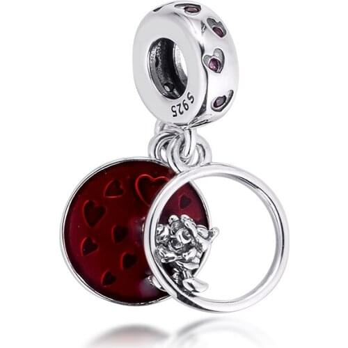 Love and Kisses Dangle Charms Fits Pandora Bracelet Authentic 925 Sterling Silver Metal Beads Women DIY Jewelry Making 2021 New