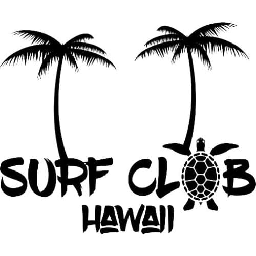 Surf Style Hawaii with Palm Trees Romantic Sticker Car Decor Modern Creative Decals Waterproof L572
