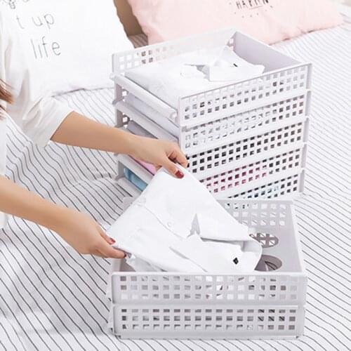 Drawer Type Stackable Wardrobe Layered Partition Clothes Storage Rack Kitchen Bedroom Living Room Debris Storage Basket